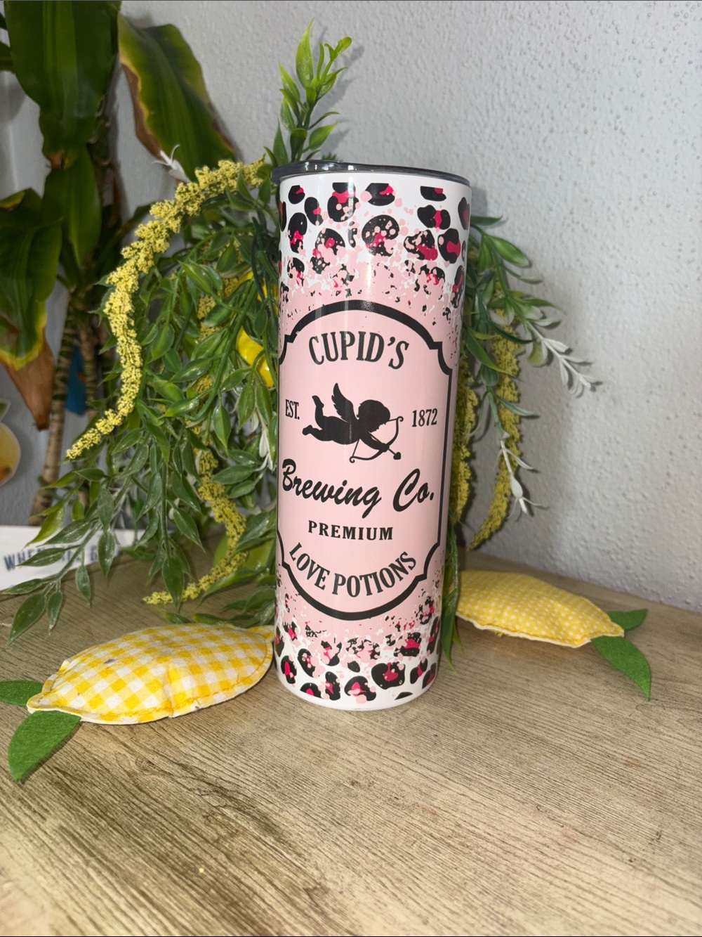 Cupid's Brewing Co. Pink Leopard Tumbler new